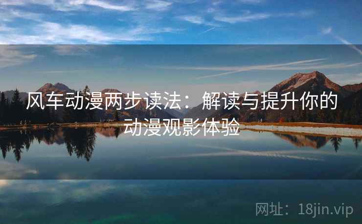 风车动漫两步读法：解读与提升你的动漫观影体验